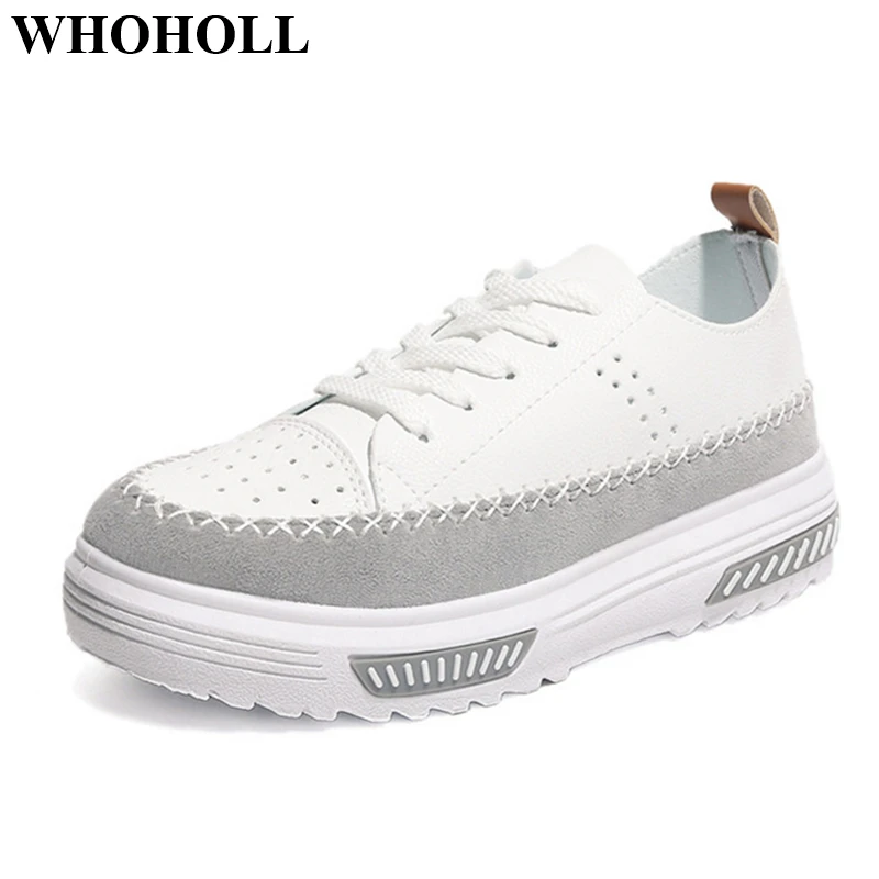 

New Women Casual Shoes White Sneakers with Platform Retro Stylish Female Lace-up Skate Footwear Student Leisure Shoes Anti-skid