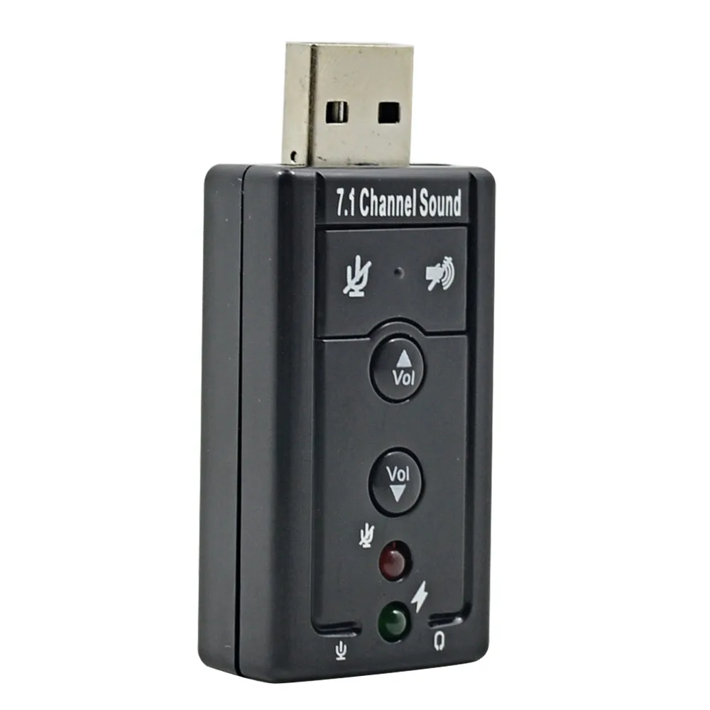 TISHRIC 7,1 внешний USB Аудио Звуковая карта адаптер Виртуальный 3D стерео микрофон наушники 3,5 мм разъем для usb 2,0 для Mac компьютер Android