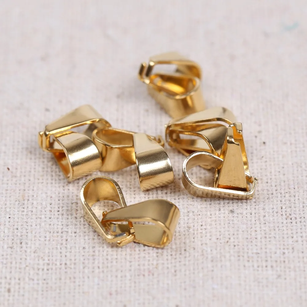 reidgaller 20pcs gold plated stainless steel pinch bails for pendants