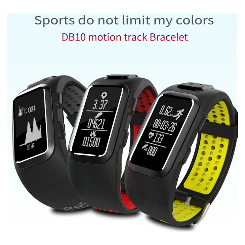 DB10 GPS Motion Track Record Smart Wristband Sports Band Dynamic Heart Rate Pedometer Waterproof Bracelet for iPhone 8 8 Plus X