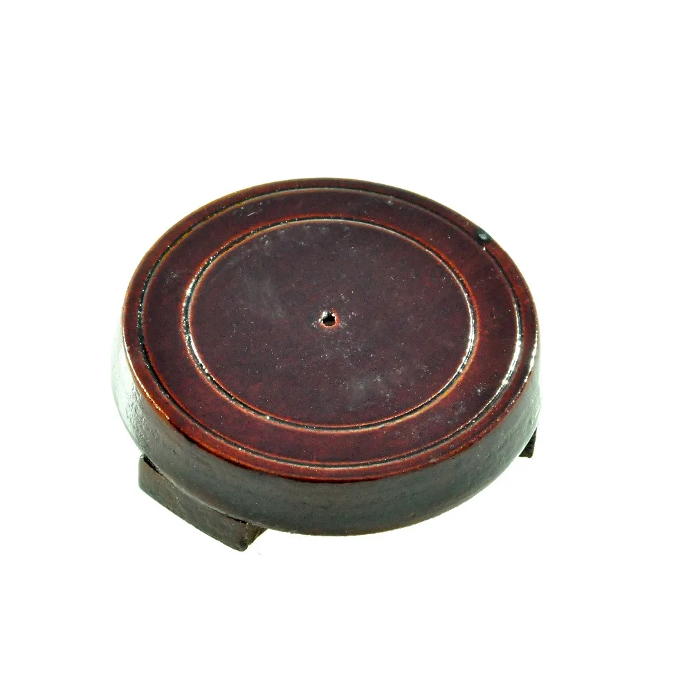 

7cm Diameter Real Solid Wood Carving Vase Base Stone Buddha Incense Flowerpot Wood Carving Teapot Base