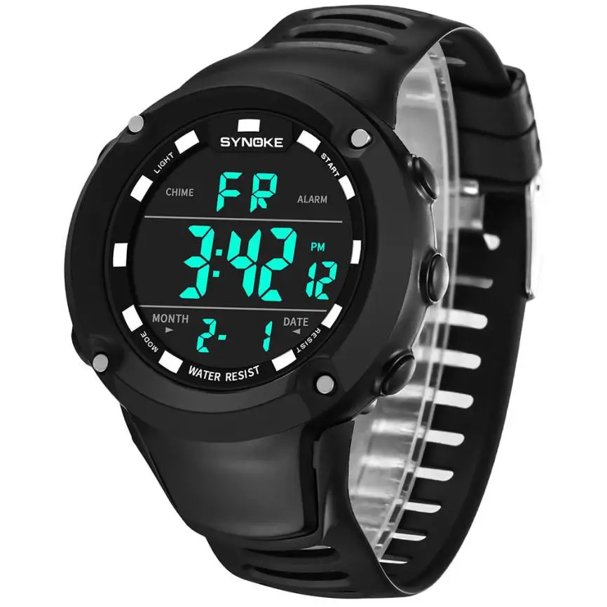 SYNOKE мужские многофункциональные военные спортивные часы светодиодный цифровой двойной Движение Мужские t часы - Цвет: a