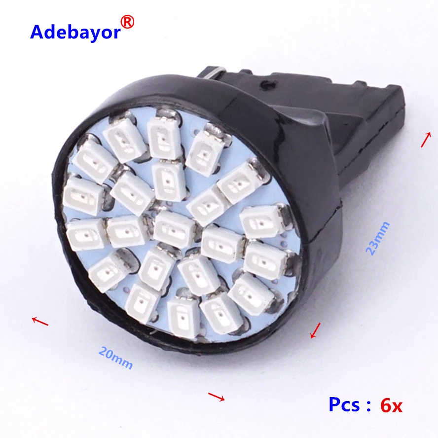 

6X T20 7440 WY21W 22 3020 LED 1206 SMD car stop brake light reversing backup lamp turn steering direction indicator lamplet
