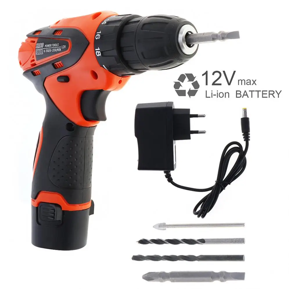 

AC 100 - 240V Cordless 12V Electric Screwdriver with Lithium Battery and Rotation Adjustment Switch for Handling Screws