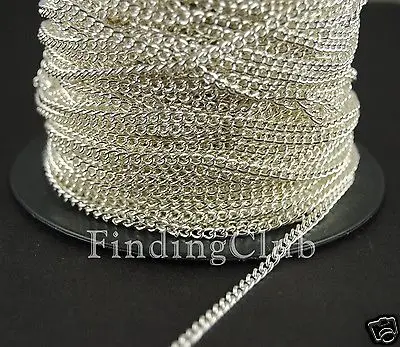 

FACTORY price 18ft 3x4mm Silver Metal Iron Twist Curb Chain C18 Unsoldered DIY Jewelry Findings