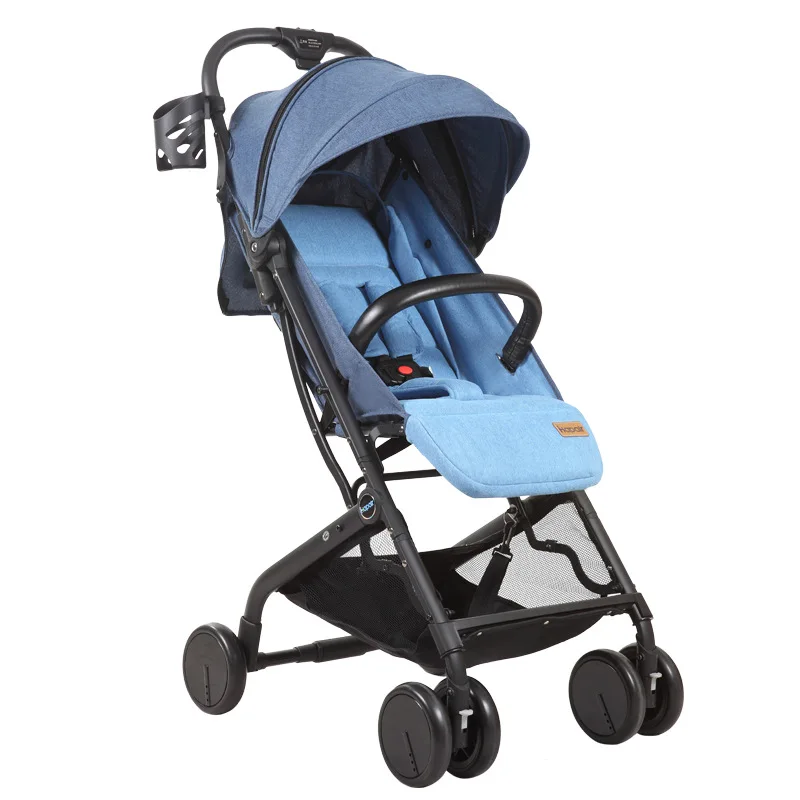 HOPE Baby тележка легкая складная детская коляска ложится автомобильный зонтик для младенца ударопрочный высококачественный пейзаж детская коляска легкий - Цвет: Синий