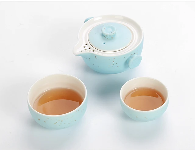 Handmade Travel tea set Include 1 Pot 2Cup,kung fu gaiwan teapot teacup
