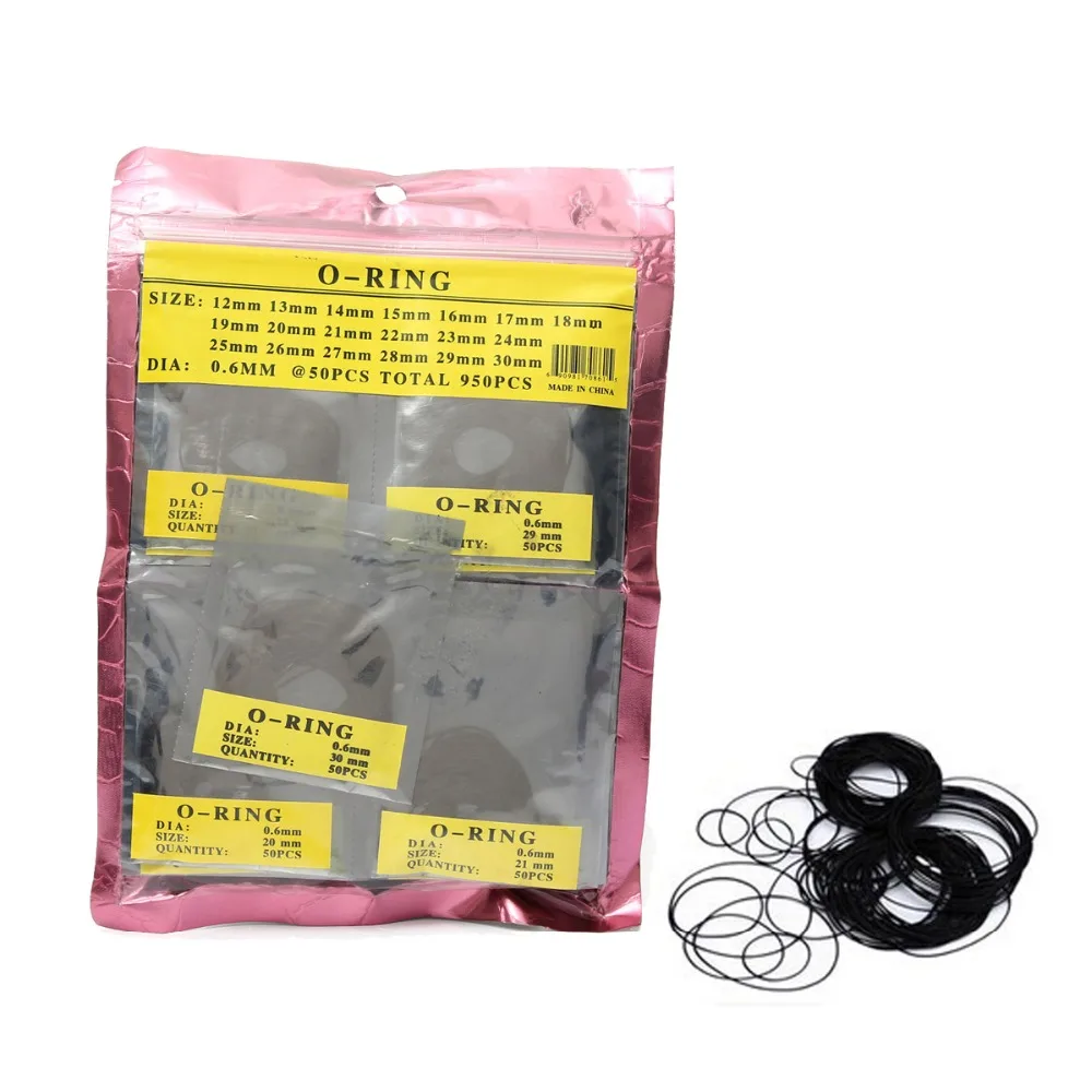 Prix 950 pcs 0.6mm 12mm 30mm O Anneau En Caoutchouc Joint Rondelles Étanche Ronde Montre Joints
