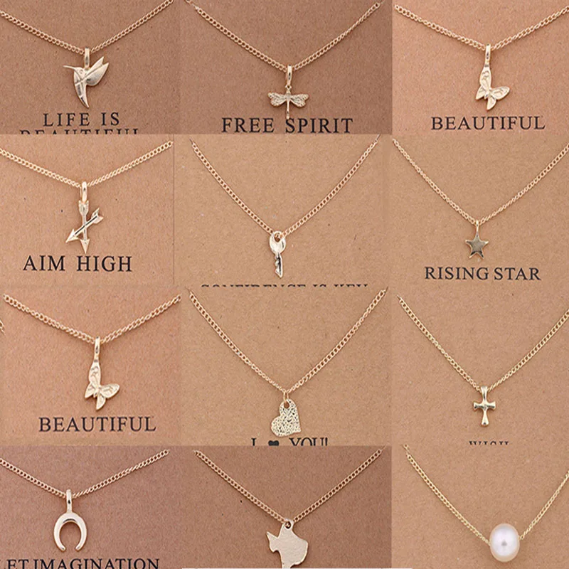 

Hot Gold Color Butterfly key Pendant short necklace For Women Clavicle Statement Girls Chain Fashion Jewelry