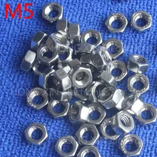 M5 1pcs 304 stainless steel hex nuts 5mm Silvery hexagon nut A2-70 nuts against rusting No rust durable General accessories