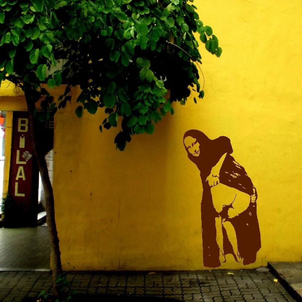 Бэнкси Мона Лиза MOONING настенные фрески переводная художественная наклейка Плакат Наклейка декоративные виниловые наклейки на стену