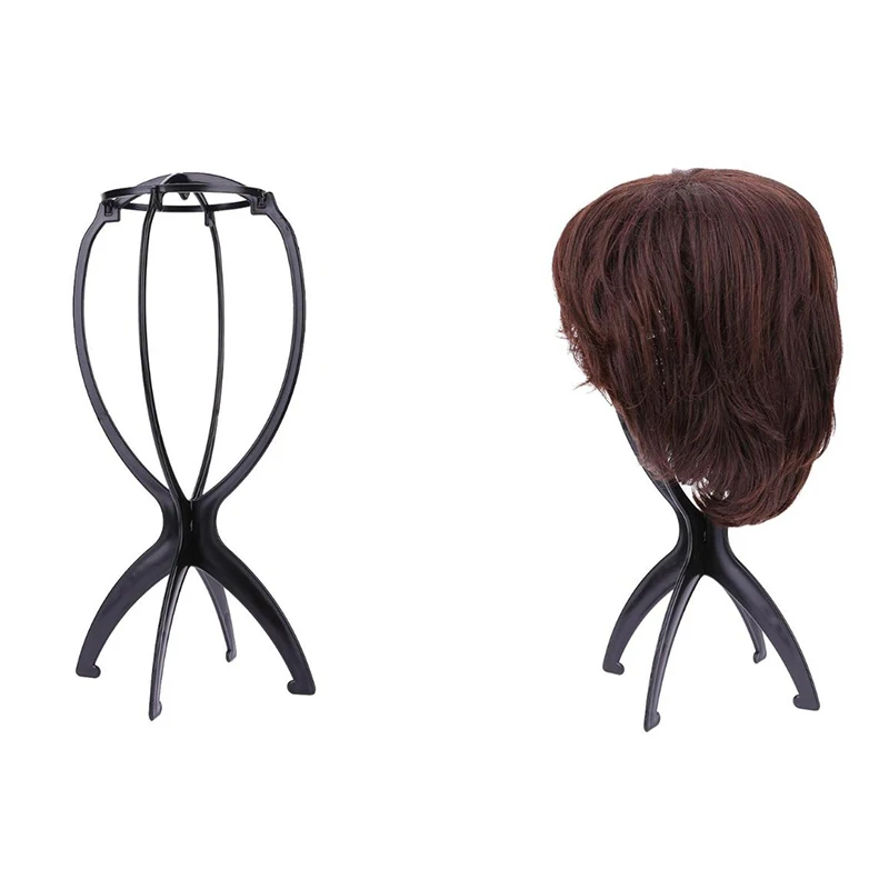 Black Plastic Wig Display Bracket Folding Durable Hat Wig Stand Holder