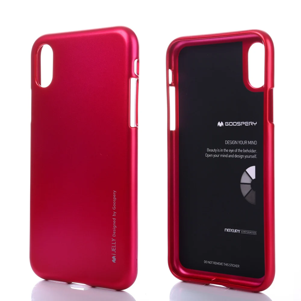 For iPhone X jelly Matte TPU Case, GOOSPERY I JELLY CASE metal Skin