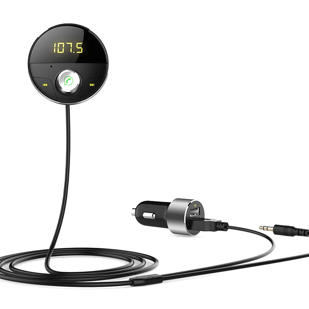 

Bluetooth AUX Handsfree Car Kit 3.5mm Jack Audio MP3 Player Wireless FM Transmitter Auto SpeakerPhone Car kit USB Adapter DY252