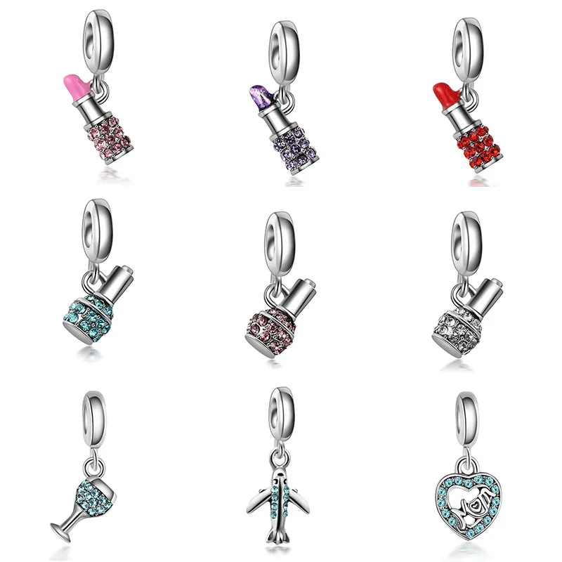 

DIY bracelet crystal perfume charms princess bijoux silver perfumes mujer originales necklace charm jewelry beads