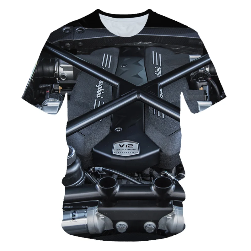 От 4 до 20 лет, Детская футболка с 3D принтом Футболка для мальчиков и девочек с забавным дизайном мотоцикла, автомобиля V 12 двигателя Детские футболки для вечеринок - Цвет: picture show PT-390