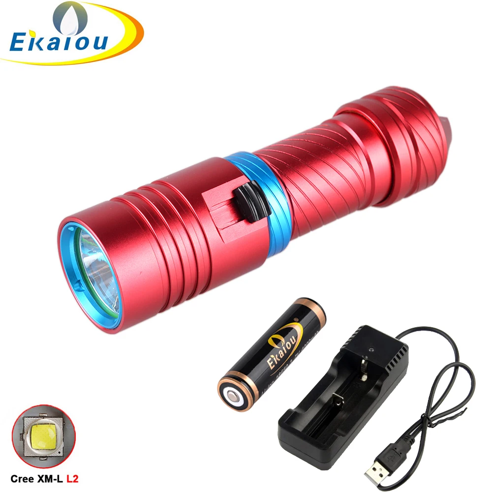 

1600 Lumen L2 LED Diving Flashlight Underwater Submarine Waterproof Torch Lamp