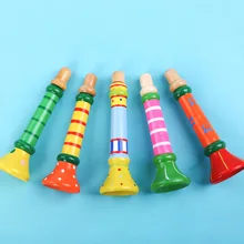 Деревянный Маленький рожок свисток Детские Музыкальные инструменты для обучения и обучения детей и детские игрушки маленький рожок случайный цвет
