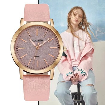 

2019 new women watches fashion romantic rose gold Ladies dress watch casual leather quartz watch reloj mujer girl gift clock
