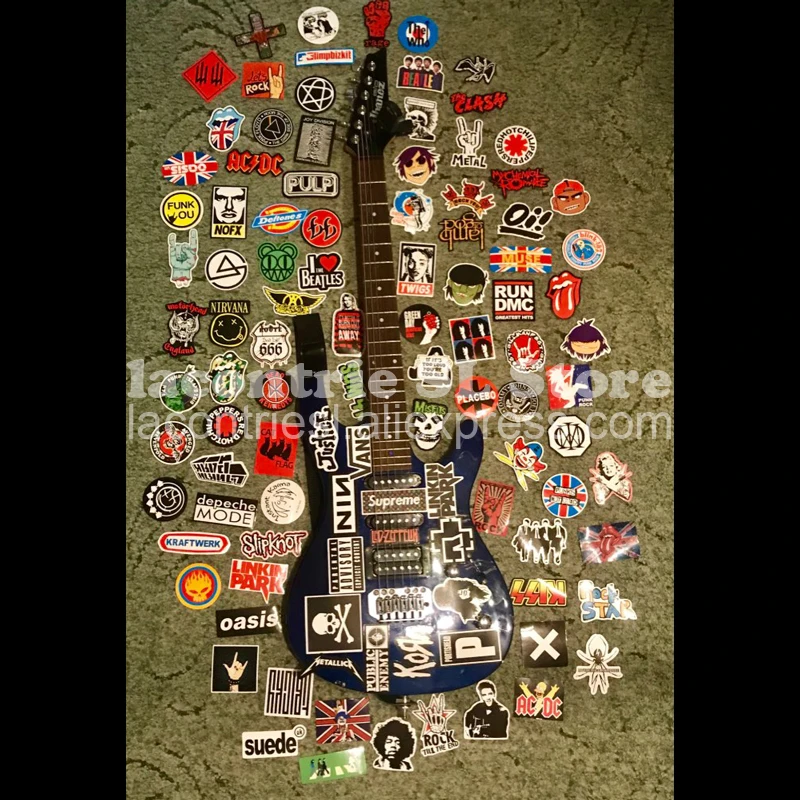 Стикеры Rock N'Roll для чемоданов скейтбордов ноутбуков сотовых телефонов