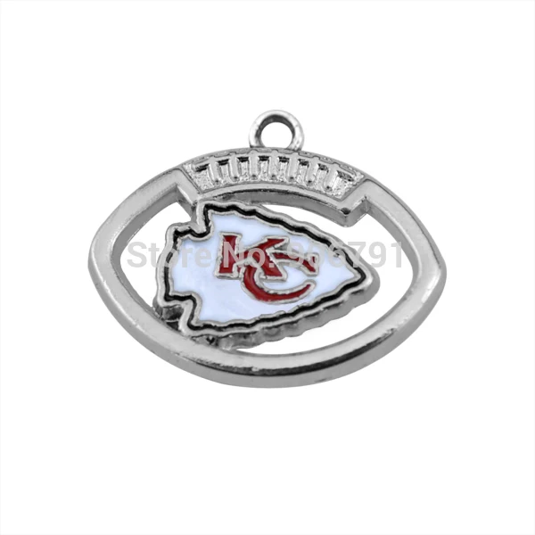 Wholesale 50Pcs a Lot Single Sided Rhodium Plated Kansas City Chiefs