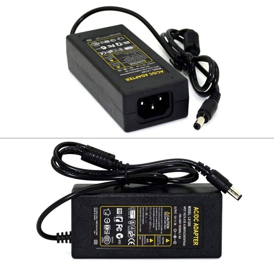 12V 5A AC/DC источник питания зарядное устройство адаптер трансформатора 5050 3528 светодиодный RGB светильник стандарта США/Великобритании/ЕС/Австралии