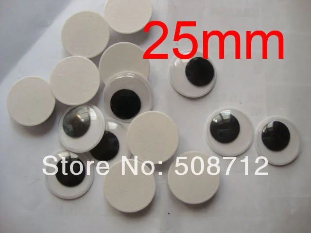 

Free Ship!! Diy manual toy eyes ------25mm 200pcs Joggle Moveable Black Eye Wiggly Google Googly Eyes Craft Scrapbooking