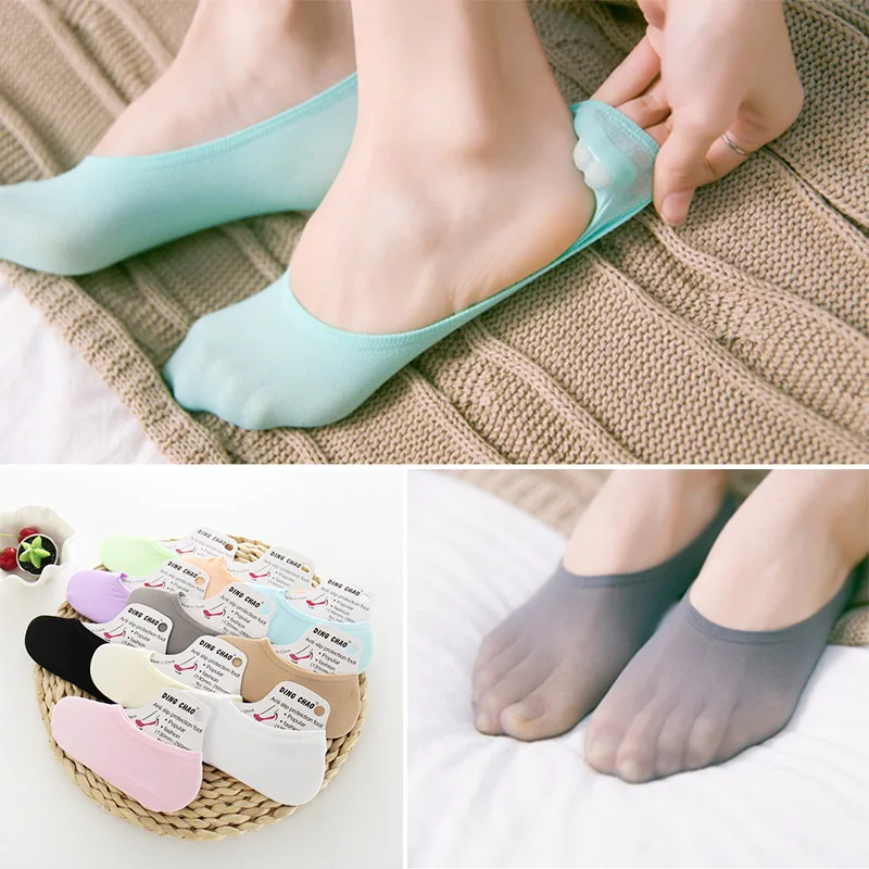

Sale 1Pair Silk Short Socks Candy Color Summer Breathable Silicone Antiskid Invisibility Summer Comfortable Socks