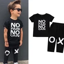 4 компл./лот, костюм для маленьких мальчиков Детский комплект из 2 предметов с надписью(футболка+ штаны), комплект для девочек, sylvia 576858091260