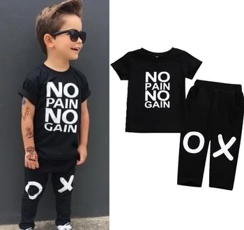

4sets/lot Baby boys suit kids children Letters 2 pc set (T-shirt+pants) girl set 1-4T sylvia 597787531460