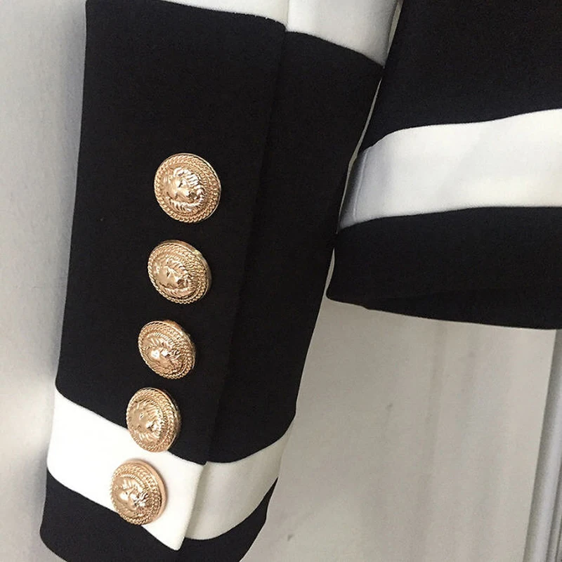 Contraste Noir Blazer cou Survêtement Mince 2018 Blazers Mode Couleur Blanc Femmes Jc2382 Patchwork Printemps Manteaux V Automne Femme x4Sw8qSIY