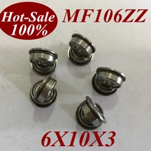 5 шт. MF106ZZ MF106Z MF106-ZZ 6X10X3 мм миниатюрная высокоскоростная шариковые подшипники с глубоким желобом фланец ролик фланцевый подшипник