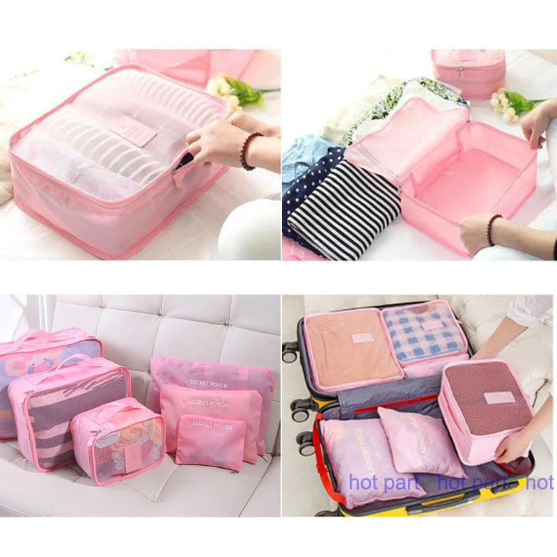 6 pcs set travel bag clothing sorting vacuum bag large capacity storage cosmetic bag luggage 6 pcs set travel bag clothing sorting vacuum bag large capacity storage cosmetic bag luggage