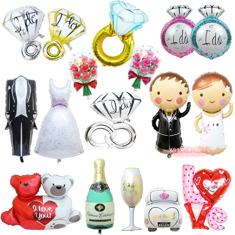 

AJP 1pc Groom Bride Wedding Dress Foil Balloon Marriage Decoration Balloon for Romantic Wedding Engagement layout