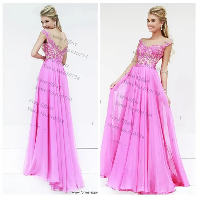 Plus Size Bright Pink Junior Prom Dresses Floor Length Long Formal