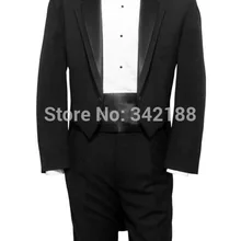 Последняя Стиль, из вельвета, для мальчика, черный смокинг, фрак Вечернее платье смокинг пальто с хвостом танцевальные свадебные костюмы жениха(пиджак+ брюки)/по индивидуальному заказу suitweddi