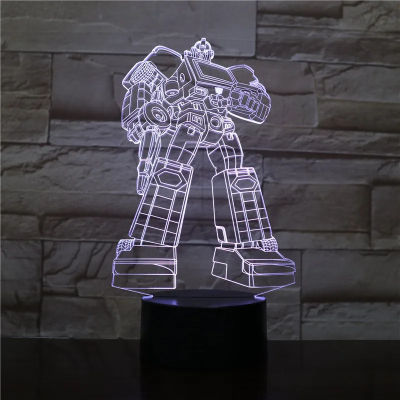 Cena Transformatory i samochód 7 kolor Led noc u nas państwo lampy dla dzieci stół dotykowy Usb lampora Lampe dziecko śpiące Nightlight Drop Ship kingchip