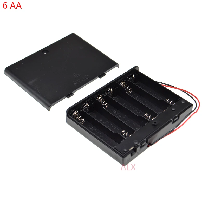 

1PCS 6 AA battery holder with switch wire Leads on/off 6x1.5v 9V 6AA 2A battery case Storage Box diy 6 slot AA 6XAA 6 X AA