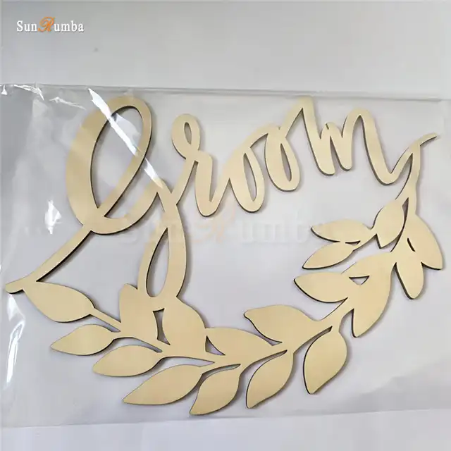 1 Set Rustic Wedding Sign Decor Ideas For Bride Groom Chairs