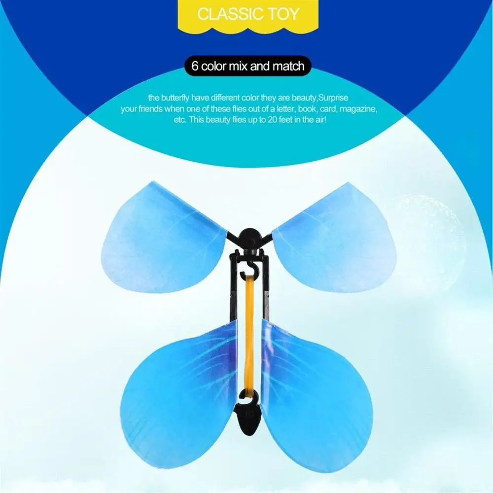 100 шт. волшебная фея летающий/карта бабочка Резиновая лента заводная игрушка