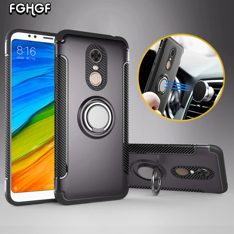 

Case For Xaomi Xiaomi Redmi 5 Plus Case Fundas soft silicone Hard PC Magnetic Ring armor Cover For xiomi Redmi 5 Plus Case Capa