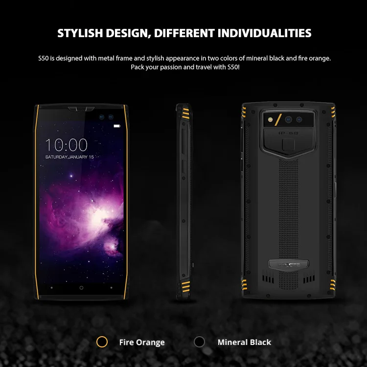 DOOGEE S50 6GB RAM 64GB ROM Helio P23 MTK6763 2.3GHz Octa Core 5.7 Inch IPS Screen IP68 Waterproof Quad Camera Android 7.1 4G LTE Smartphone