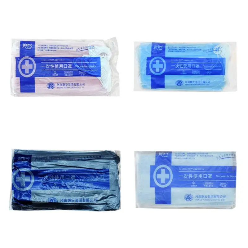 

20Pcs Unisex Disposable Medical Anti Dust Half Face Mouth Mask Ear Loop 3 Layers Non-Woven Fabric Surgical Respirator