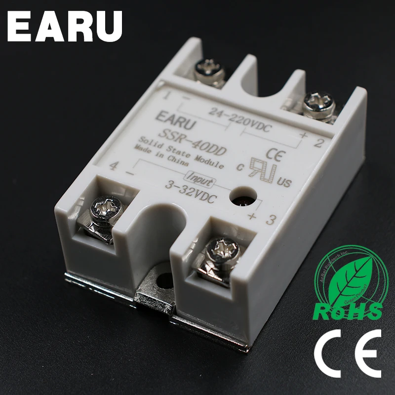 

1 pcs Solid State Relay SSR-40DD 40A 3-32V DC Input TO 24-220V DC SSR 40DD SSR-40 DD Industry Control Factory Wholesale Hot
