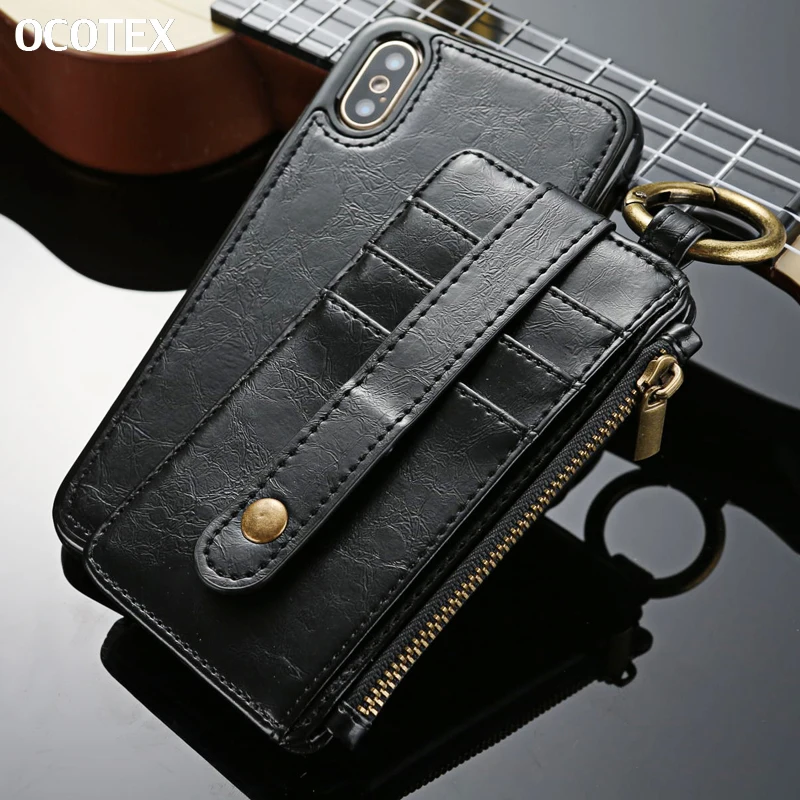

Coque For iPhone XR XS Max X Plus Zipper Wallet Magnetic Detachable Cover Retro PU Leather Filp Case for iPhone 6 6s 7 8 Plus X
