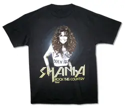 Работы Рубашки для мальчиков Мужская Shania Twain рок-н-ролл этой стране экипажа Средства ухода за кожей шеи с коротким рукавом Высокий Футболка