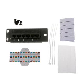 

6 Port CAT5 CAT5E Patch Panel RJ45 Networking Wall Mount Rack Mount Bracket