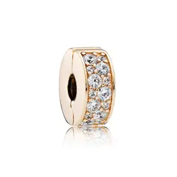 Новый 100% Серебро 925 пробы 1:1 натуральная Gem 750842CZ 14CT золото Сияющий Fit DIY браслет оригинальный для женщин Свадебные Винтаж