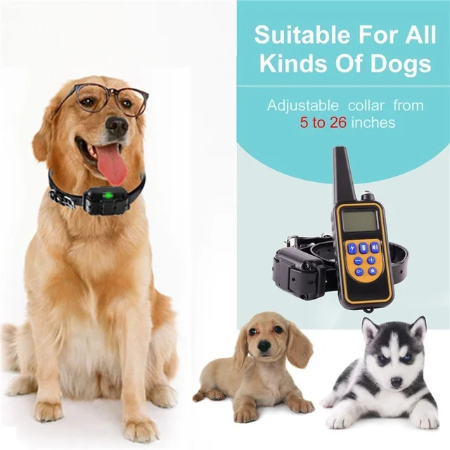 Handsome Pet Dogs Waterproof Vibration LCD Electronic Collar Dog Training Collar 1000 Meters Remote Rechargeable Hogard MY1118
