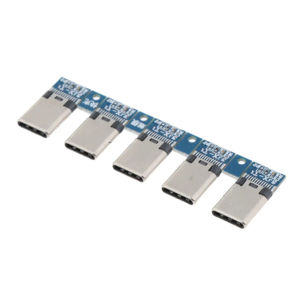 

5 Pieces 24 Pin USB Type-C USB-C Male Socket Repair Replacement Plug Port DIY 24 pin USB type c male socket connector